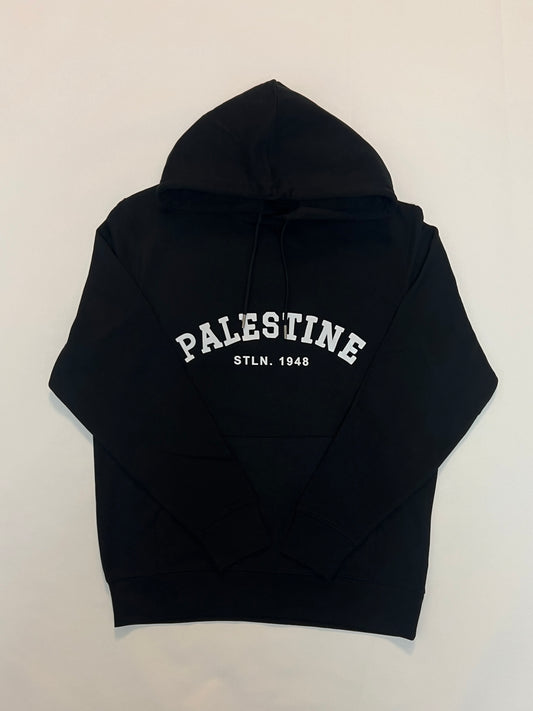 Rooted in Truth Hoodie – Palestine 1948 (Burgandy & Black)