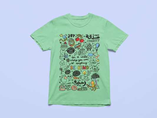 Be Kind Positive Vibes T-Shirt - Peaceful Aloe