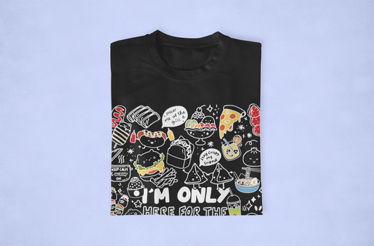 Foodie Vibes T-Shirt – Ultimate Snack Lover’s Tee, Midnight Black