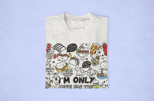 Foodie Vibes T-Shirt – Ultimate Snack Lover’s Tee, White