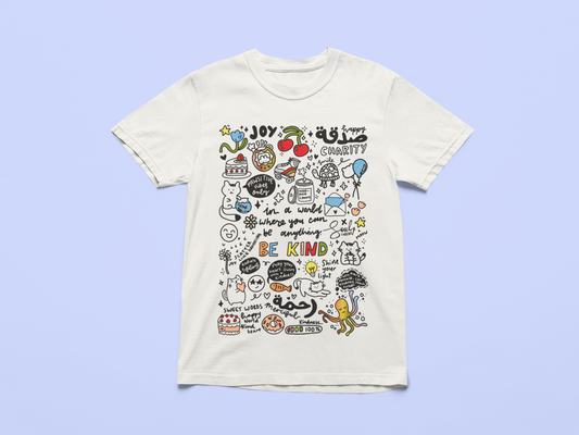 Be Kind Positive Vibes T-Shirt, White