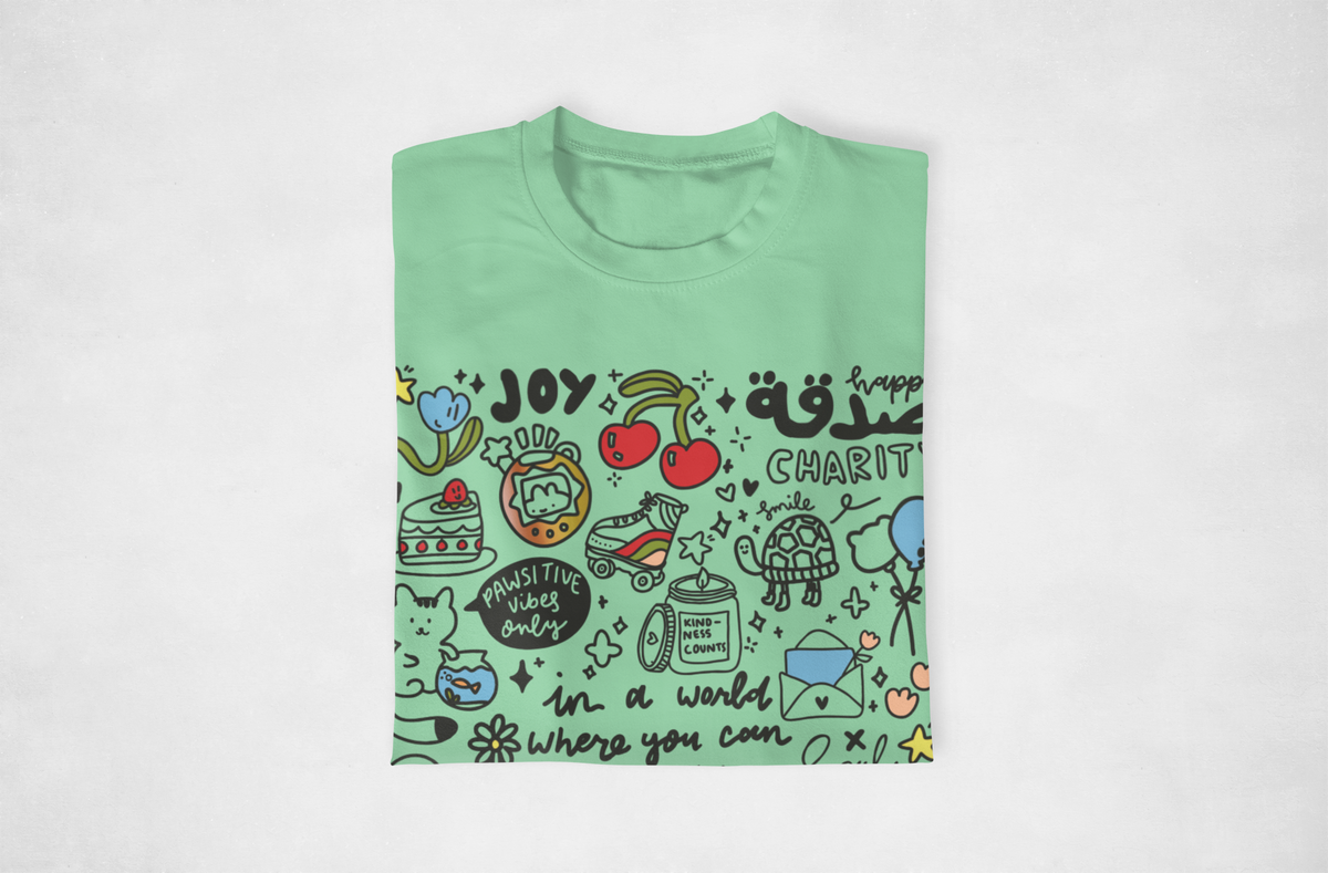 Soul Threads Be Kind Positive Vibes illustrated T-shirt