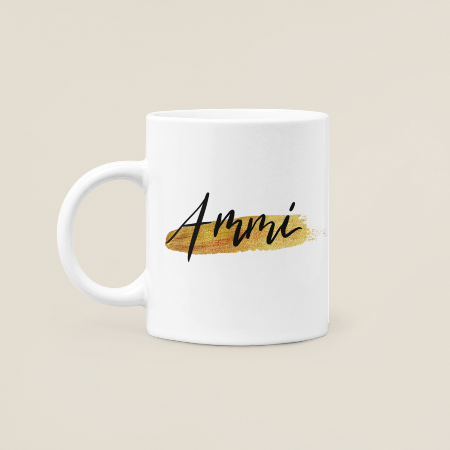 Asian Relation Name Mug - Gold Brush Stroke Design