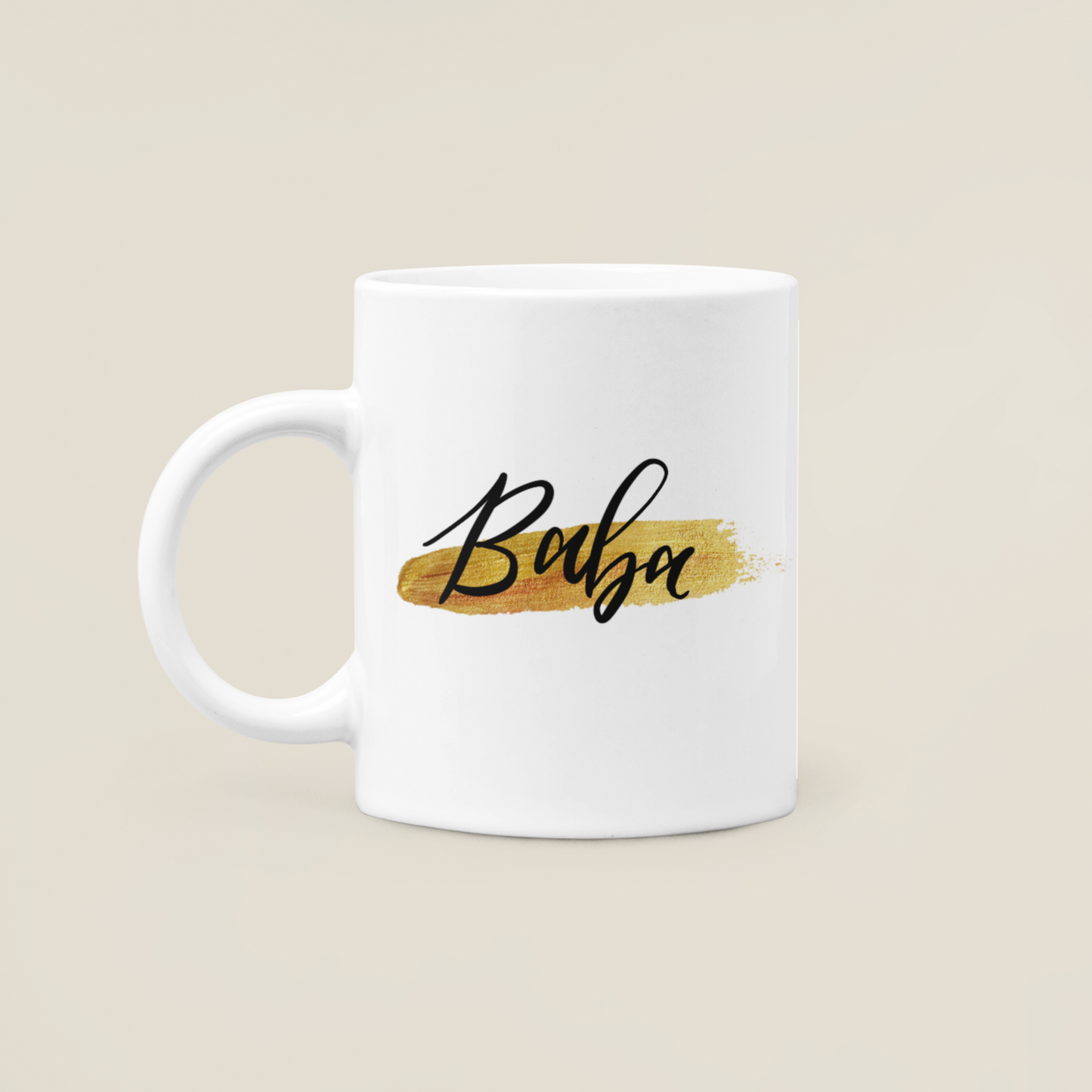 Asian Relation Name Mug - Gold Brush Stroke Design