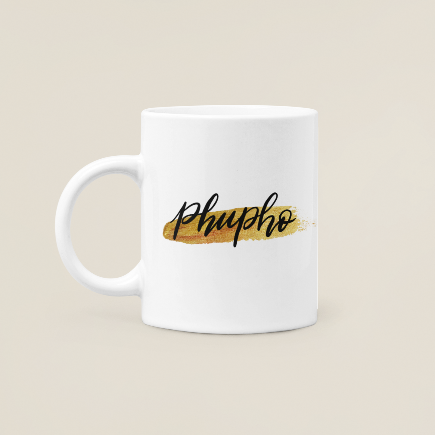 Asian Relation Name Mug - Gold Brush Stroke Design