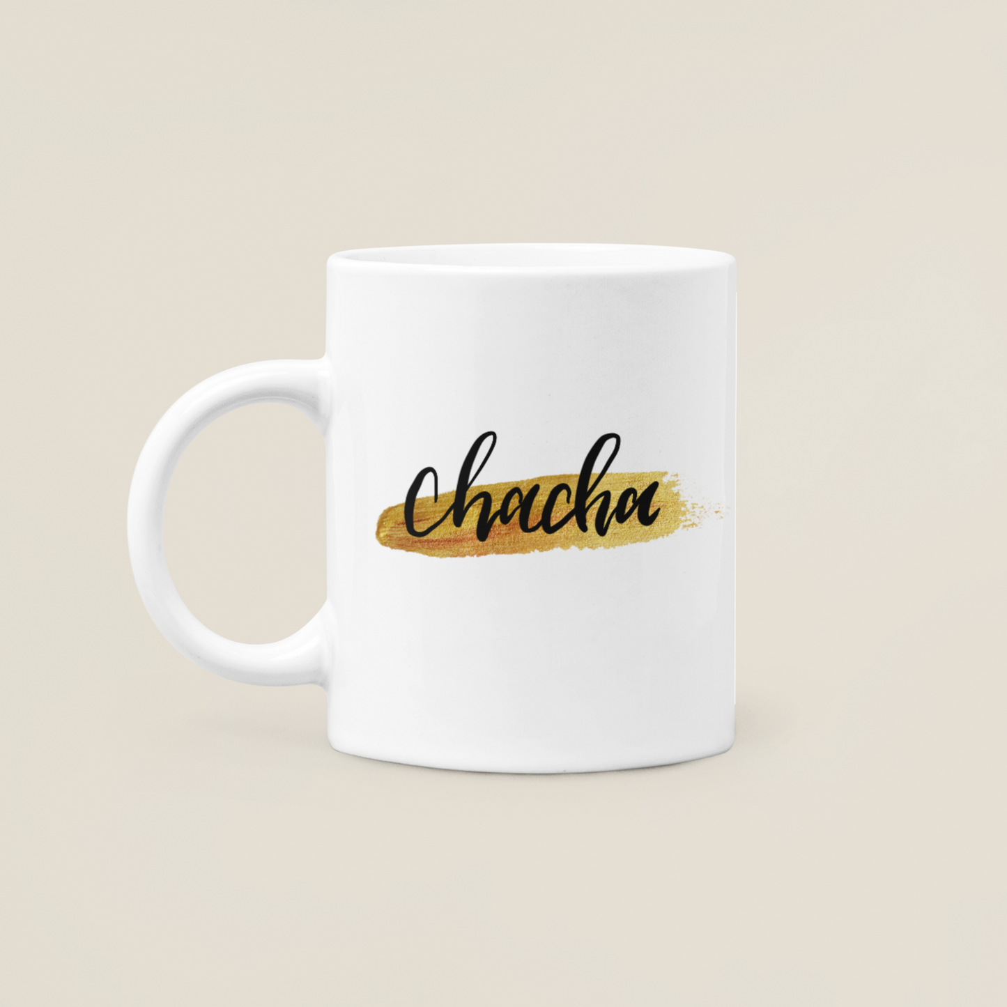 Asian Relation Name Mug - Gold Brush Stroke Design