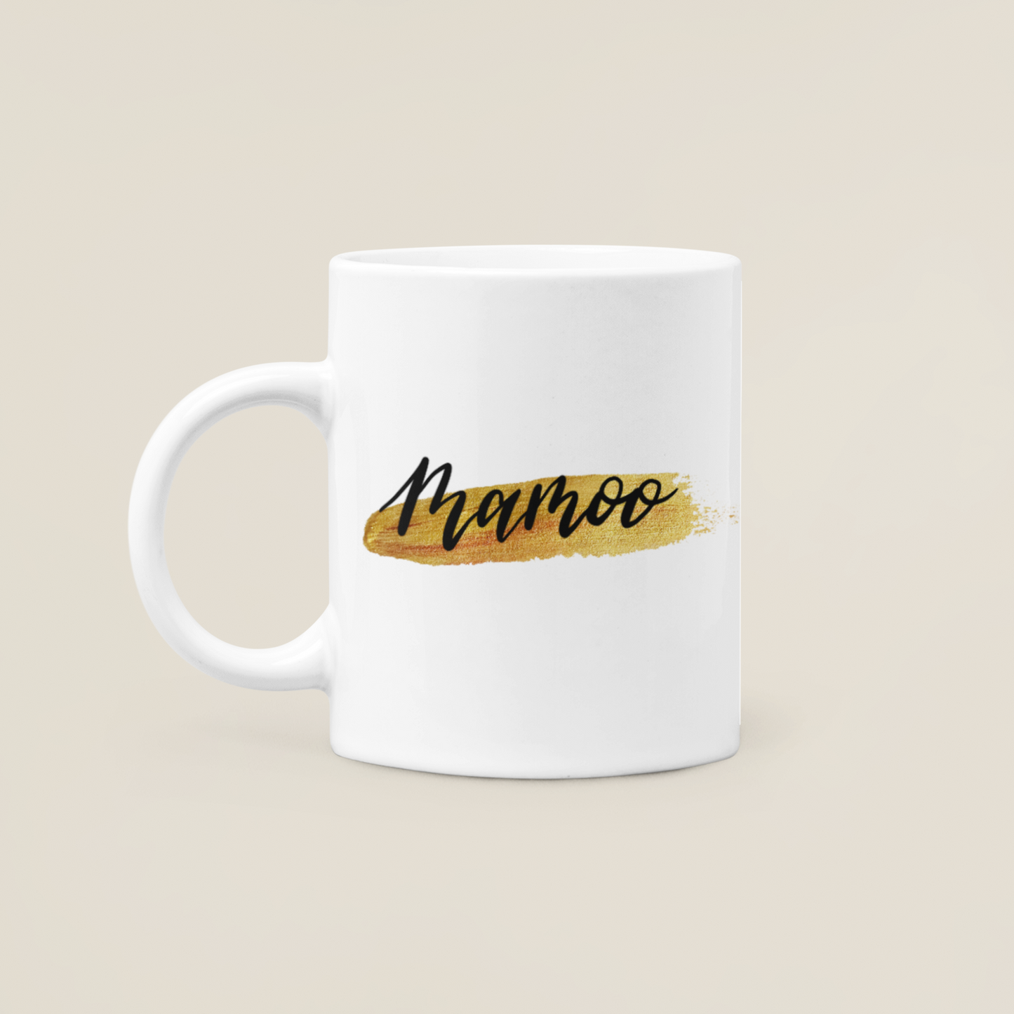 Asian Relation Name Mug - Gold Brush Stroke Design