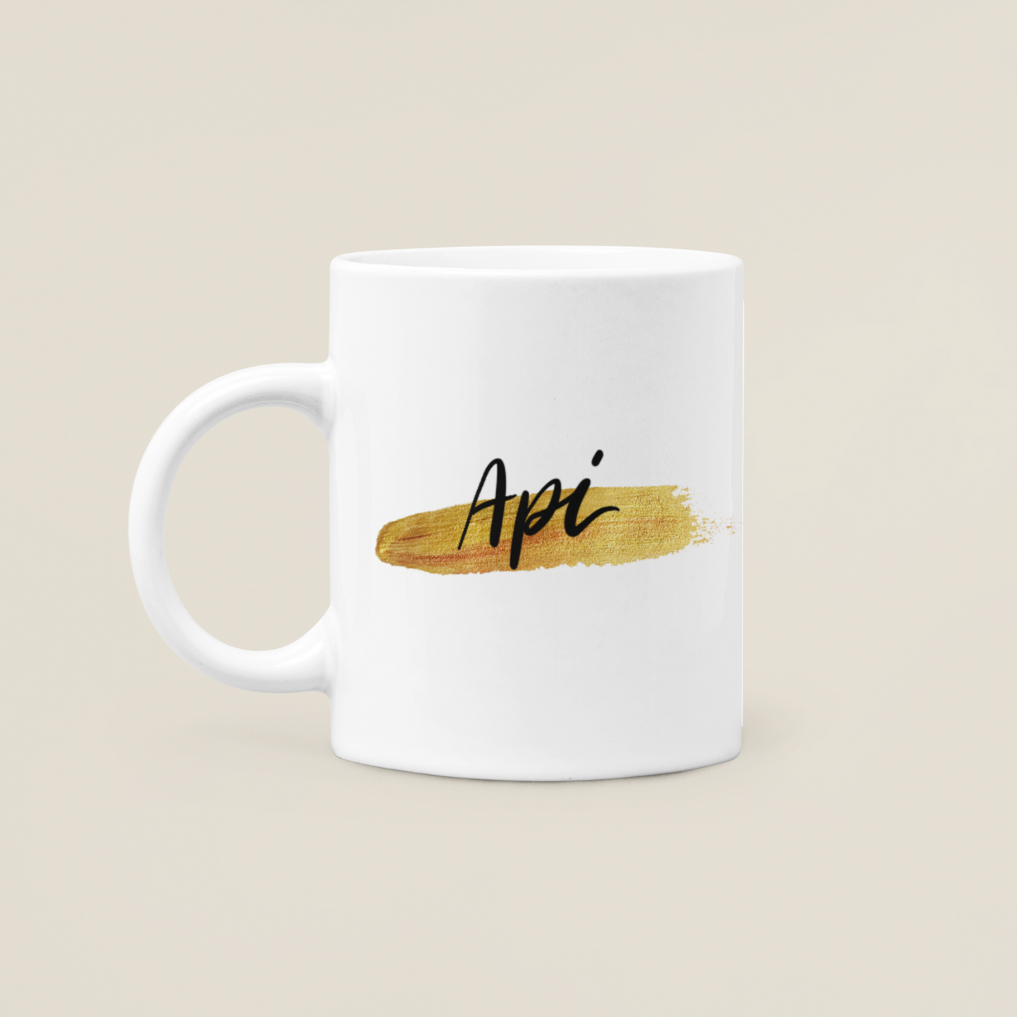 Asian Relation Name Mug - Gold Brush Stroke Design