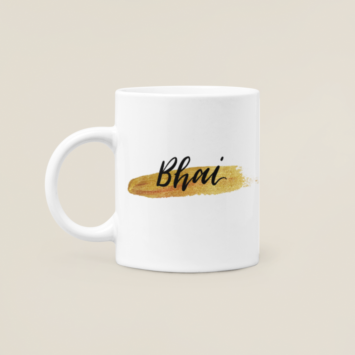 Asian Relation Name Mug - Gold Brush Stroke Design