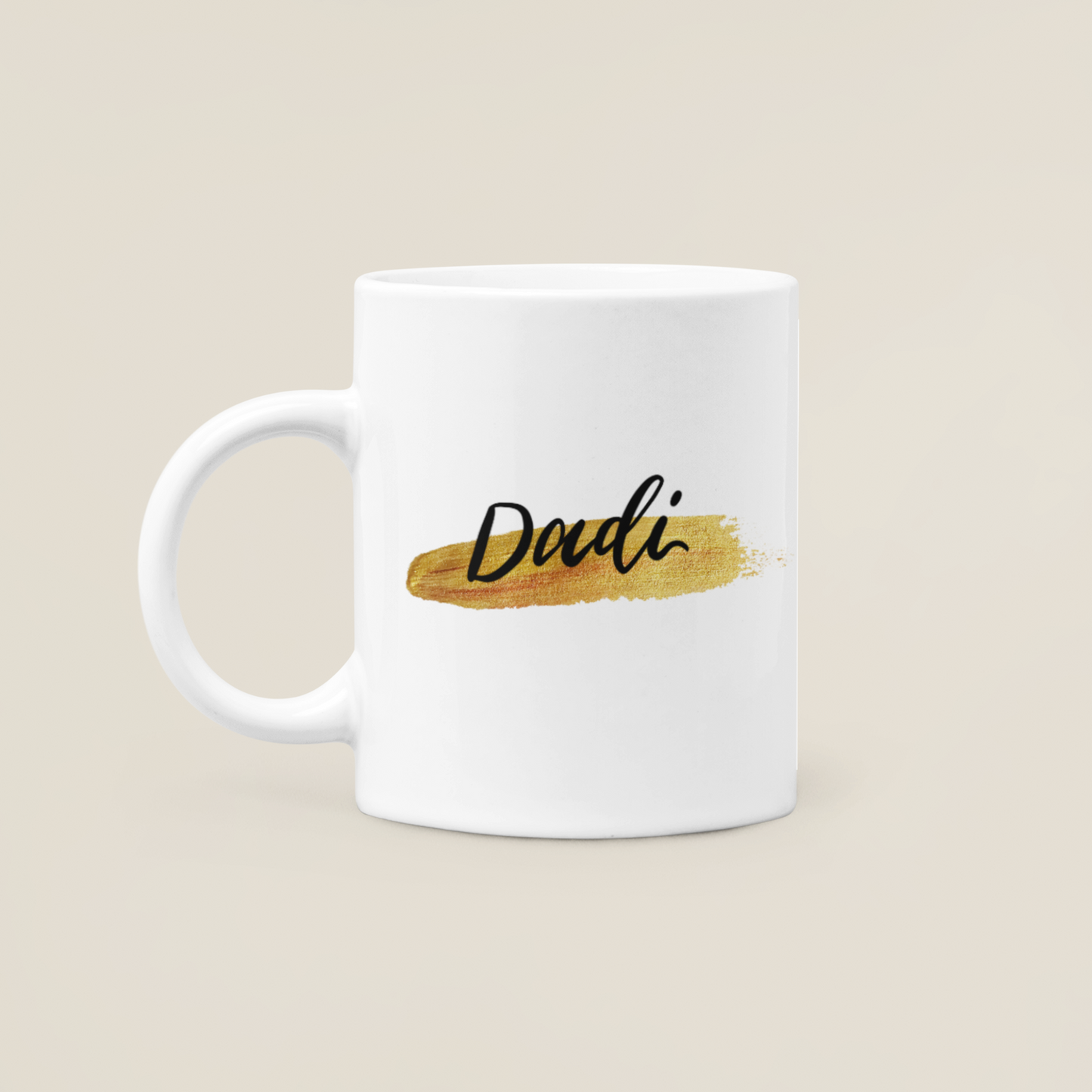 Asian Relation Name Mug - Gold Brush Stroke Design