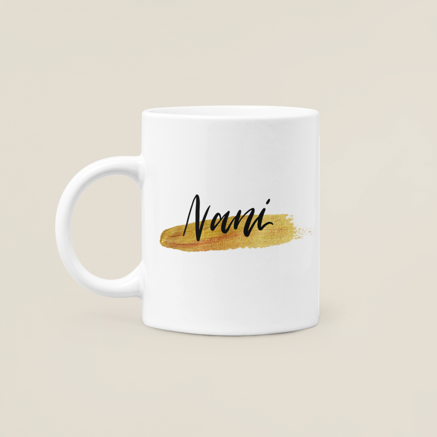 Asian Relation Name Mug - Gold Brush Stroke Design