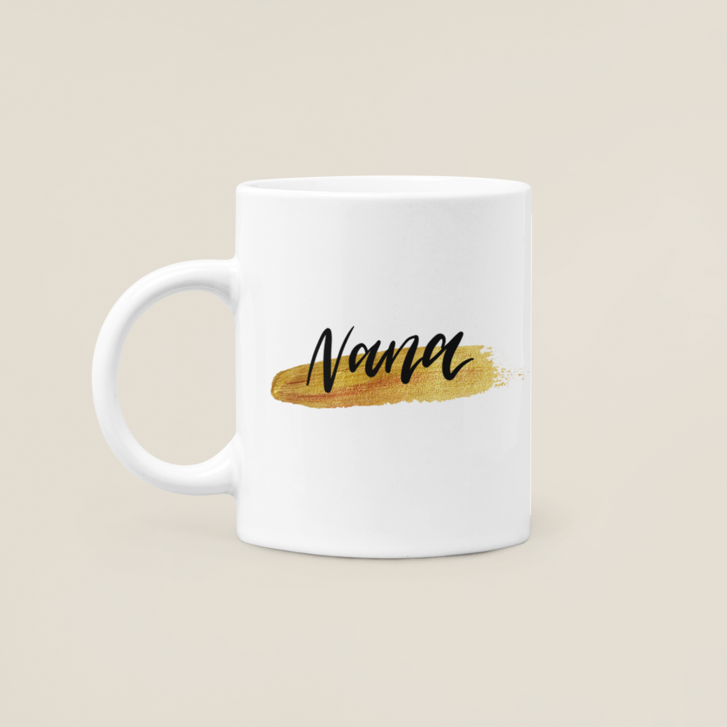 Asian Relation Name Mug - Gold Brush Stroke Design