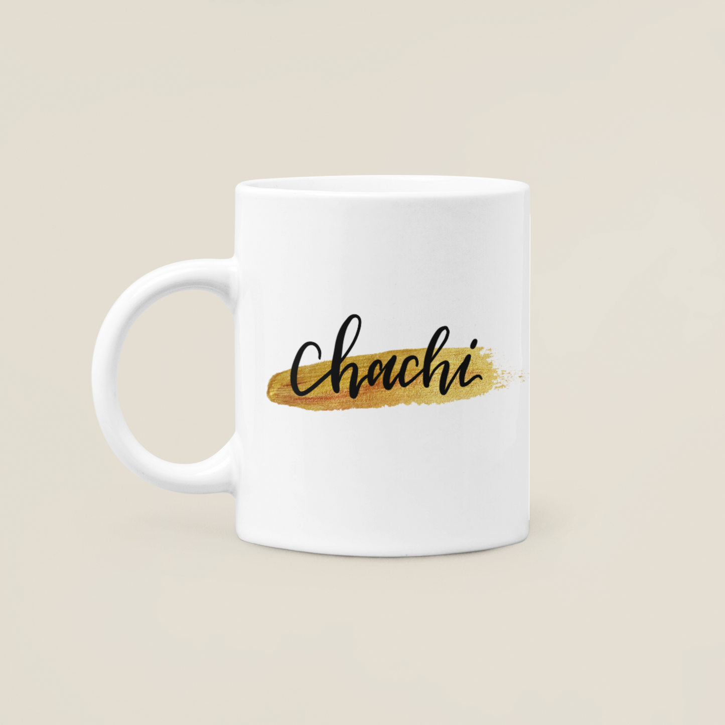 Asian Relation Name Mug - Gold Brush Stroke Design