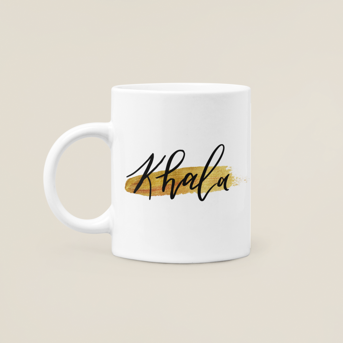 Asian Relation Name Mug - Gold Brush Stroke Design