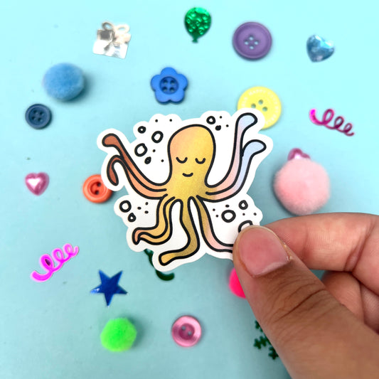 Happy Tentacles Doodle Sticker