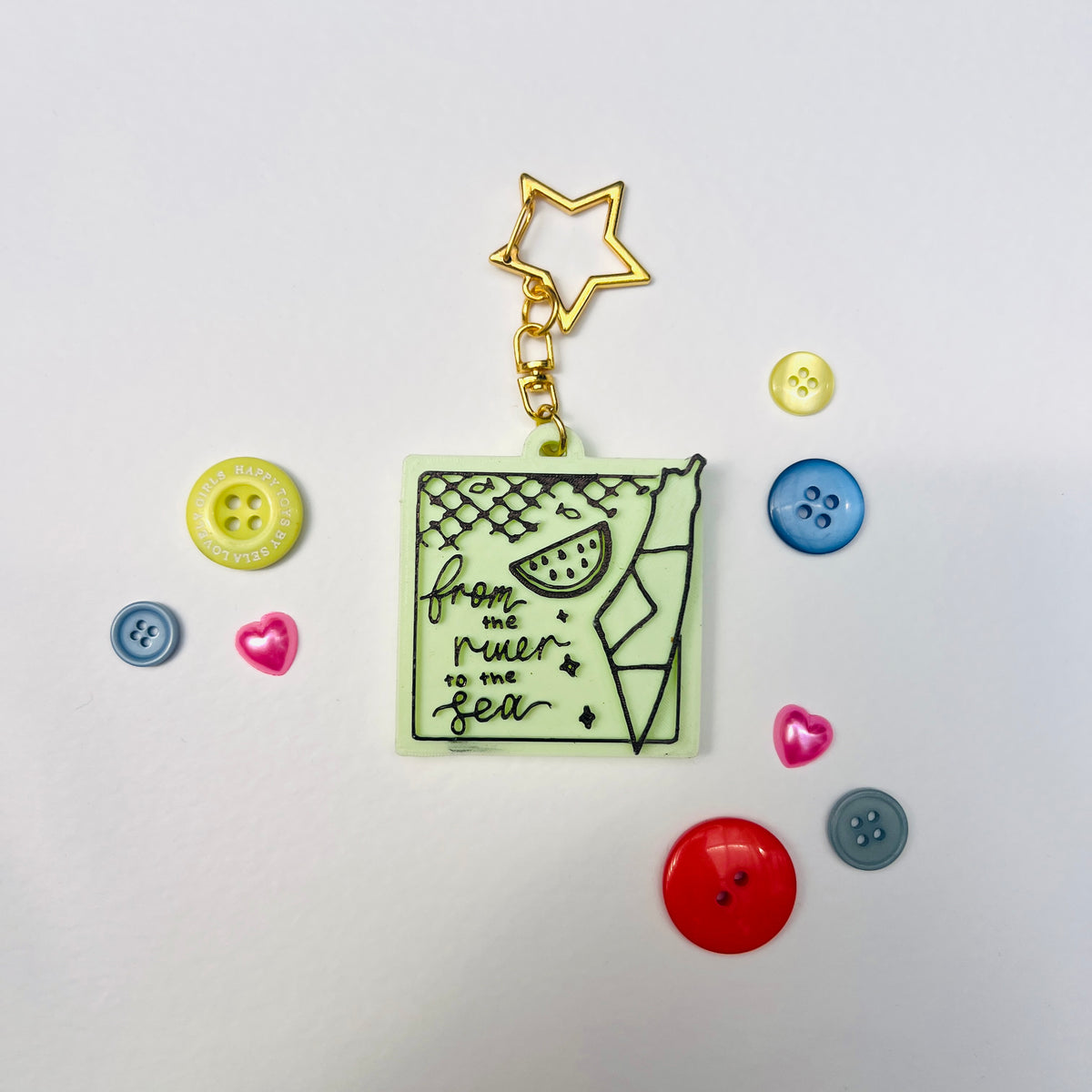 Map Of Freedom Doodle 3D Printed Keyring
