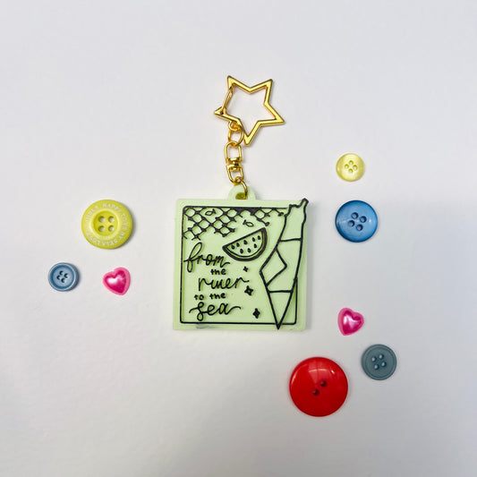 Map Of Freedom Doodle 3D Printed Keyring