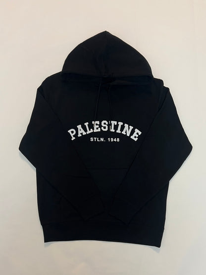 Rooted in Truth Hoodie – Palestine 1948 (Burgandy & Black)