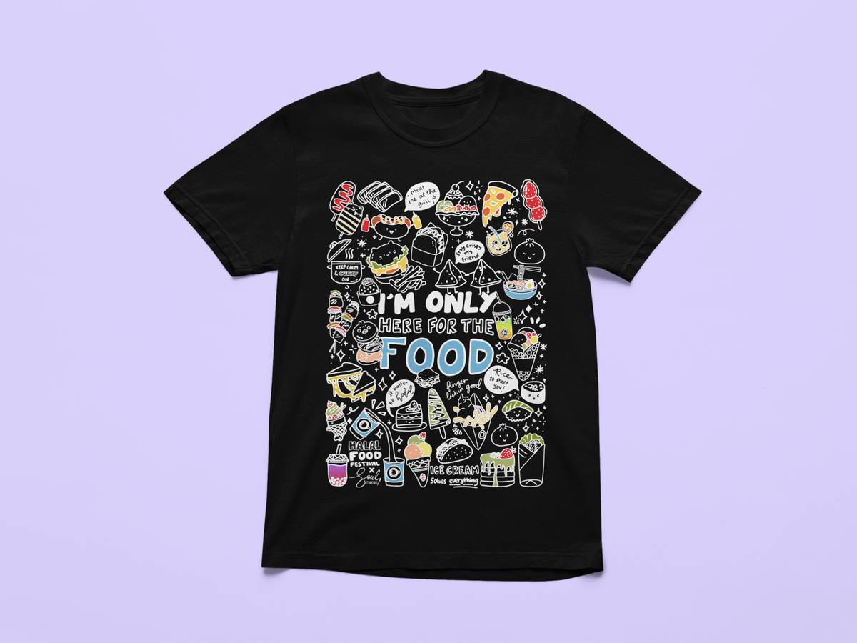 Foodie Vibes T-Shirt – Ultimate Snack Lover’s Tee, Midnight Black